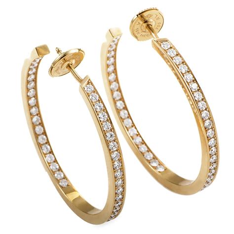 cartier diamond earrings hoops|vintage cartier hoop earrings.